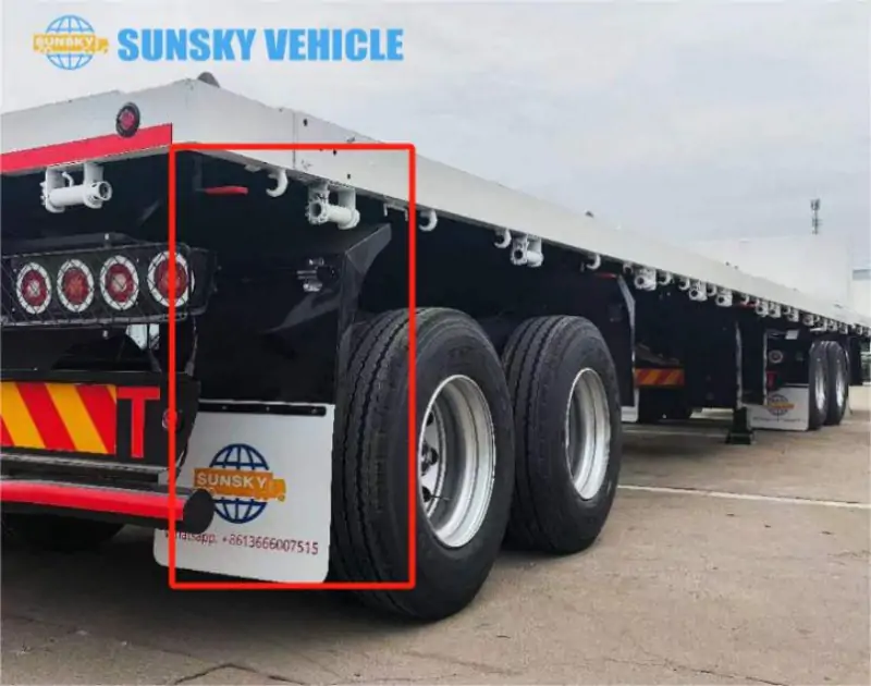 mudguards of superlink flatbed trailer