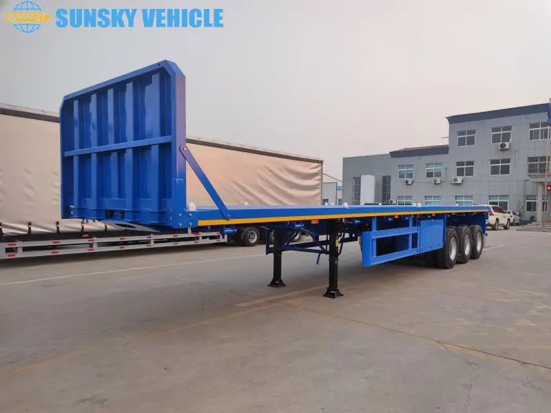 3-axle 40 Feet Flatbed Trailer side view