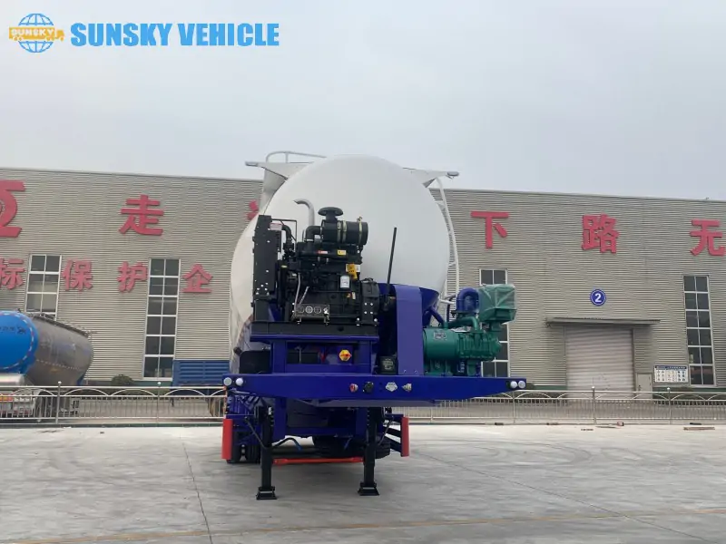 45CBM Bulk Cement Trailer Engine