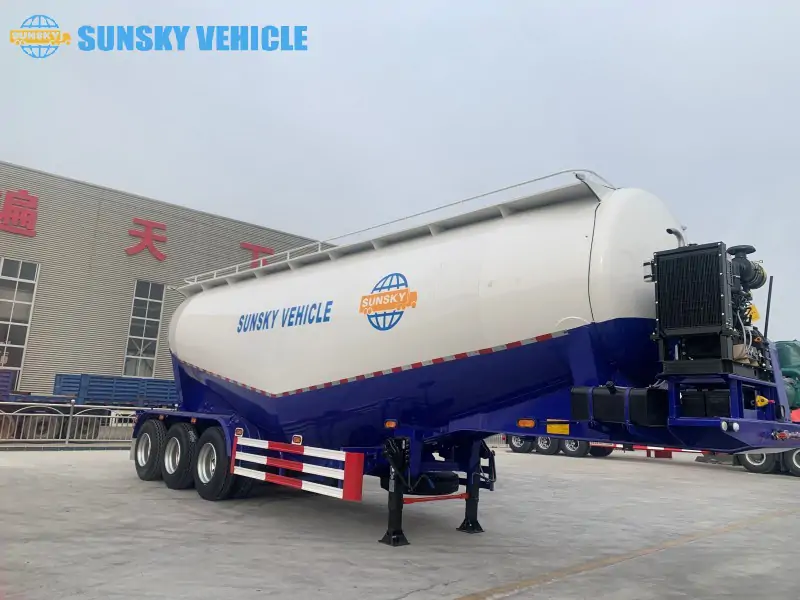 3-axle 45CBM Bulk Cement Trailer side view