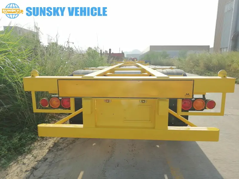 40ft 3-axle Gooseneck Container Trailer tail structure