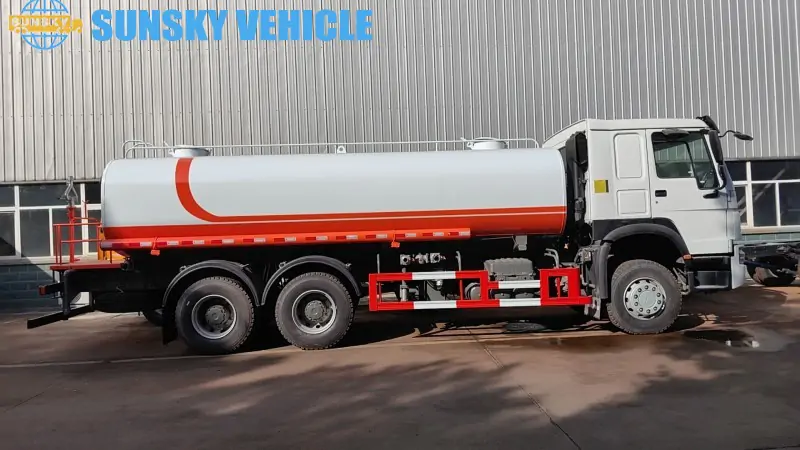Water-tank-truck side view