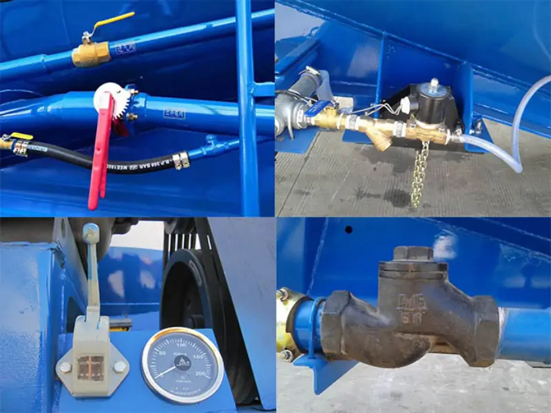 detail parts of bulk cement tank trailer