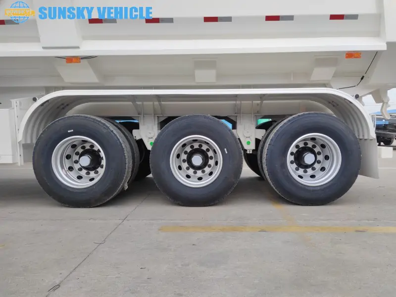 40CBM Dump Trailer tire and suspension