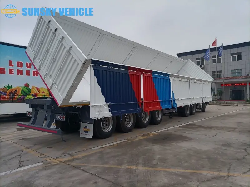 Side Dump Trailer side unloading